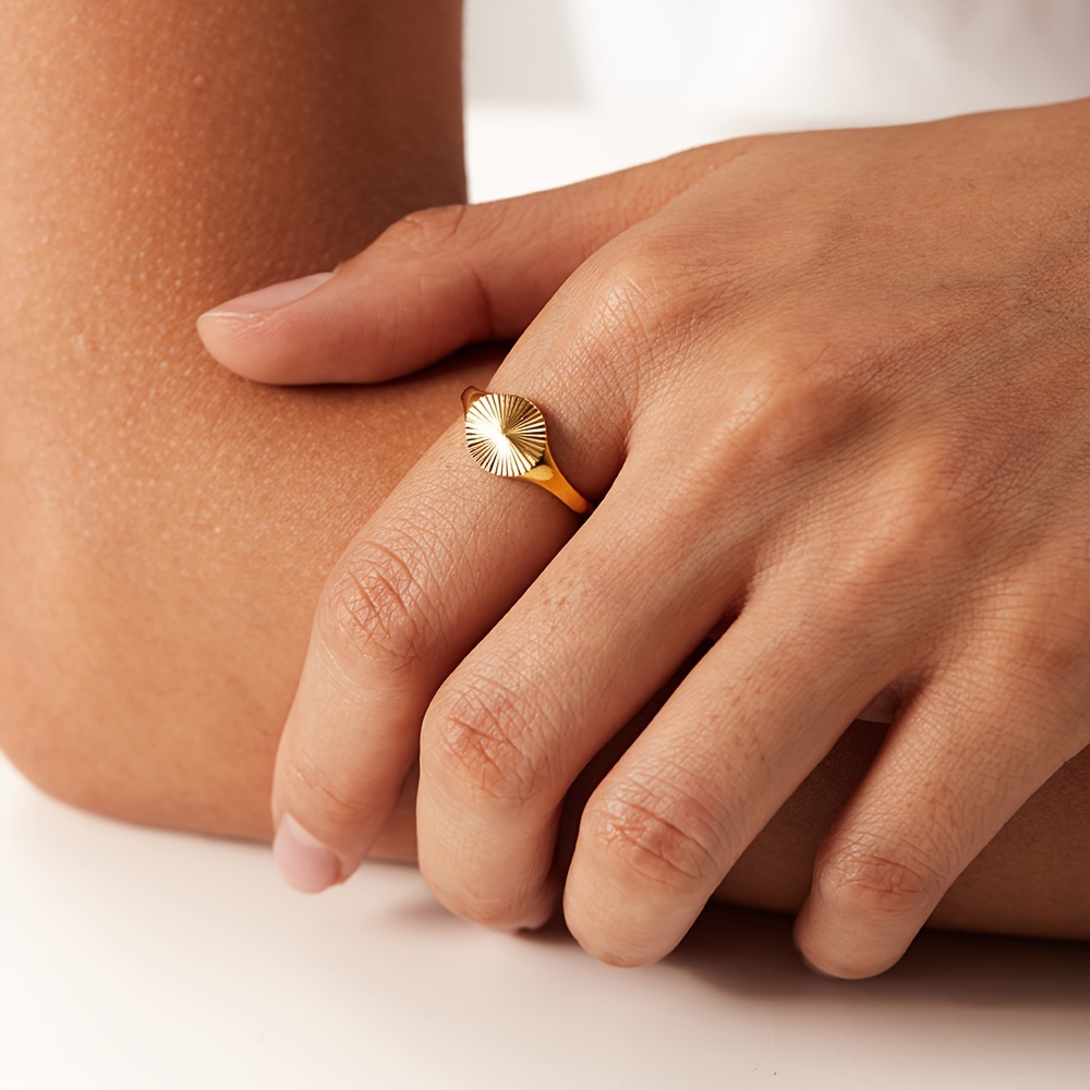 Retro Punk Wave 18K Gold Plated Couple's Ring